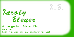 karoly bleuer business card